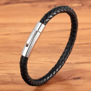 Brazalete De Cuero Trenzado