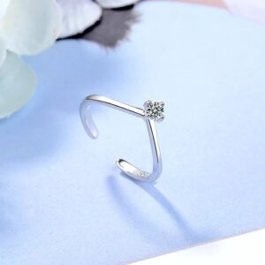 Anillo De Circón Compromiso – S925