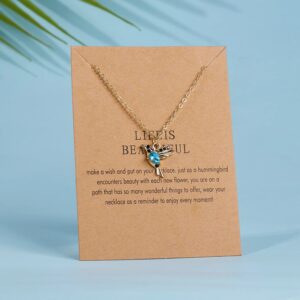 Collar De Colibrí Dorado