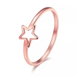 Anillo De Estrella Oro Rosa