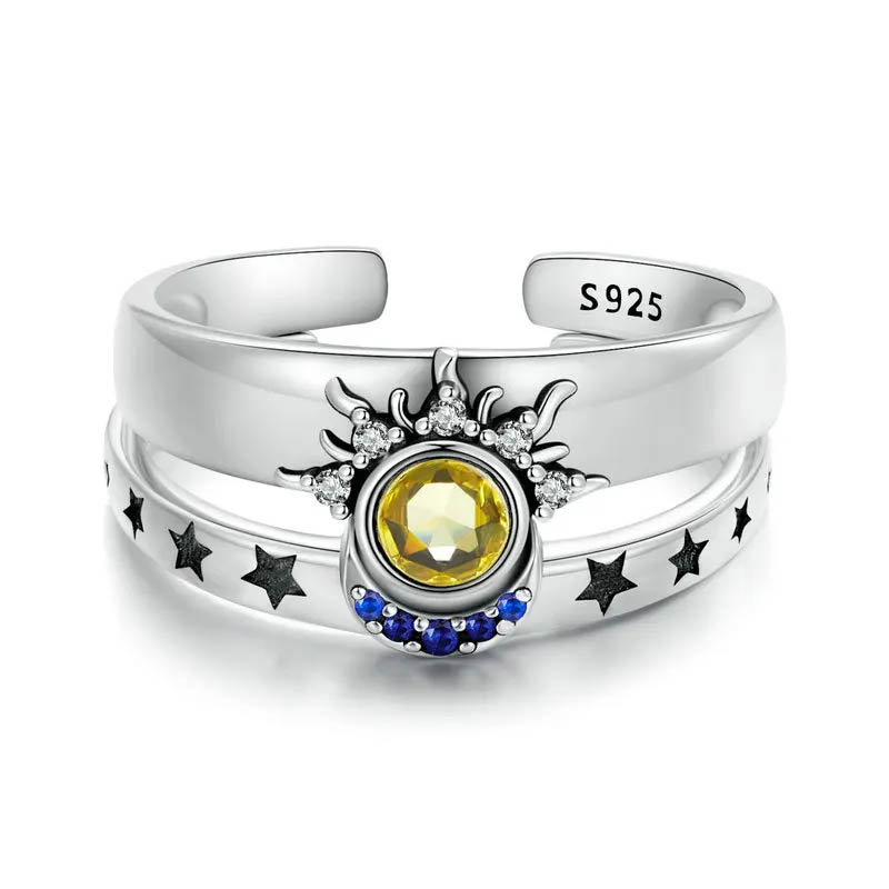 Anillos Galactic Sun - Plata Esterlina