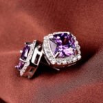 Aretes Purple Luxe - Plata Esterlina