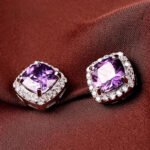 Aretes Purple Luxe - Plata Esterlina
