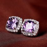 Aretes Purple Luxe - Plata Esterlina