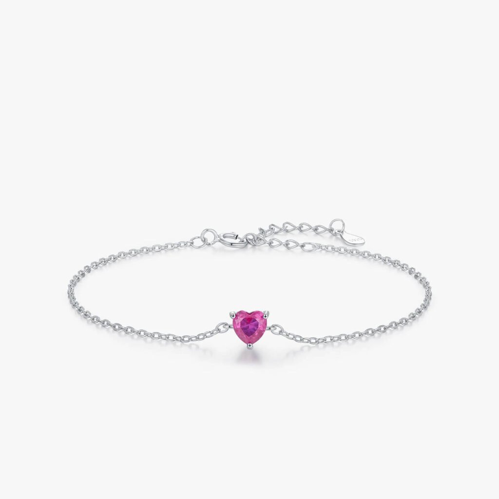 Pulsera Rosy Heart – Plata Esterlina