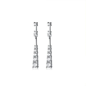 Aretes De Gota Con Piedras - Plata Esterlina