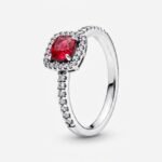 Anillo Ruby Halo – Plata Esterlina