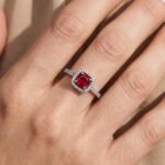 Anillo Ruby Halo – Plata Esterlina
