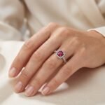 Anillo Ruby Halo – Plata Esterlina