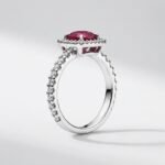 Anillo Ruby Halo – Plata Esterlina